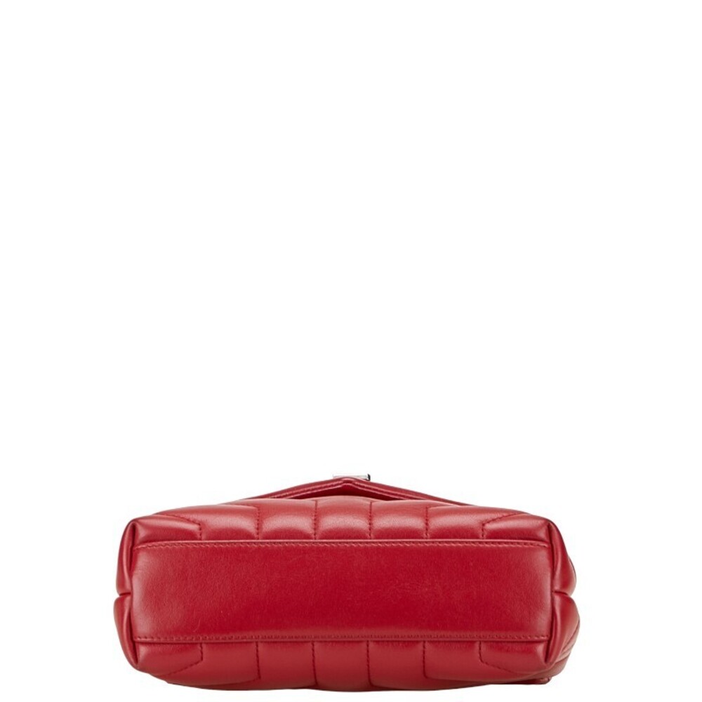 Saint Laurent YSL Logo Lulu Toy Bag Shoulder Wine Red Red Leather - Picture 3 of 9